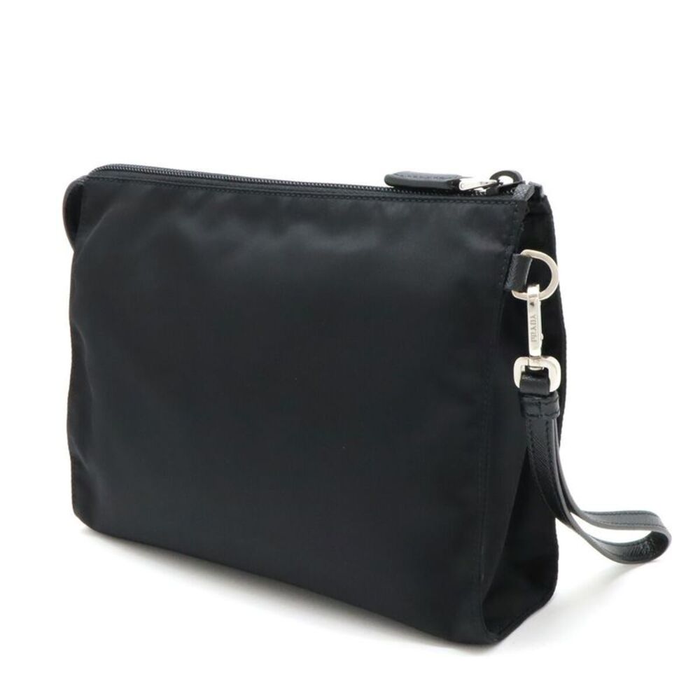 Prada Nylon Leather Clutch Bag - Picture 2 of 7